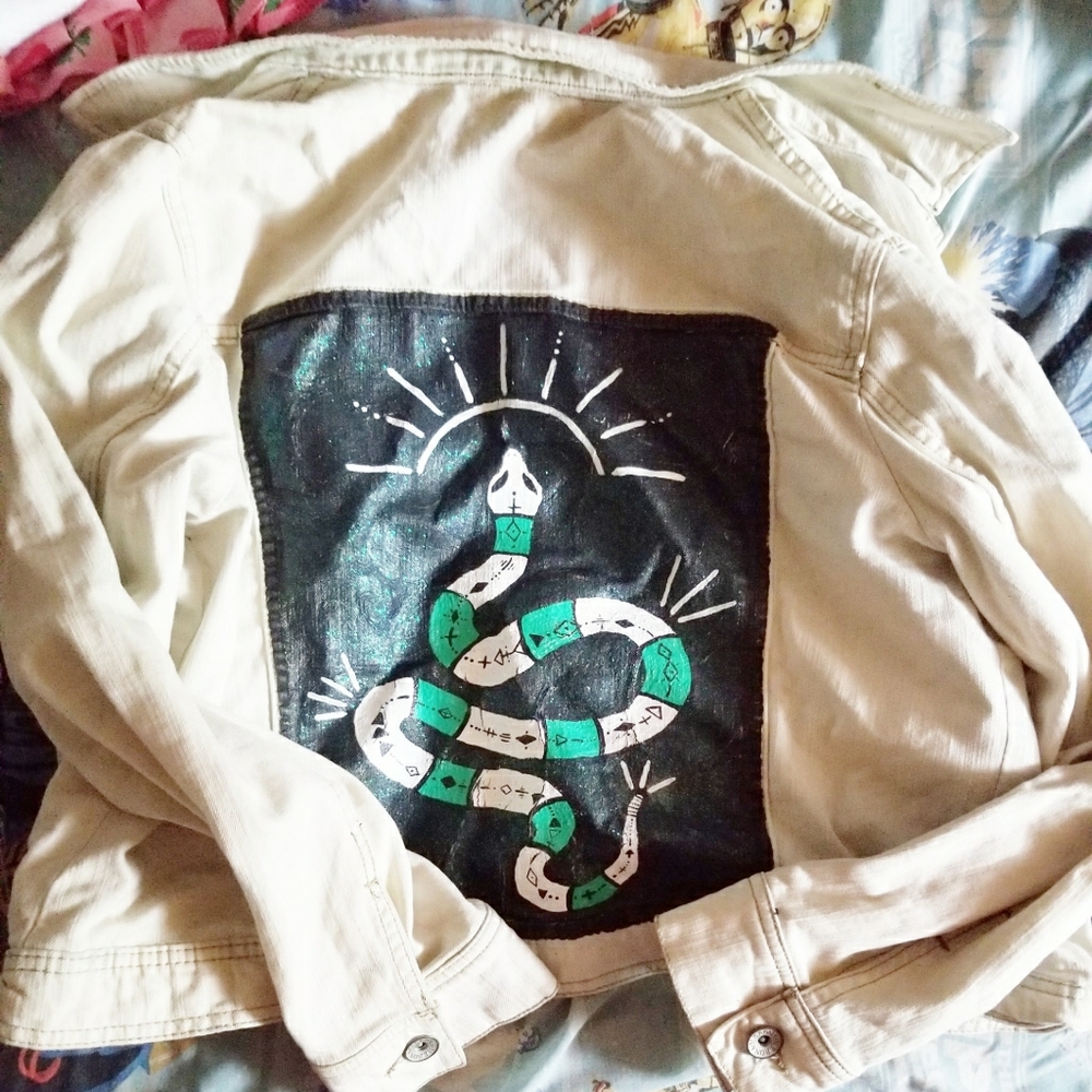 Handpainted snake jacket